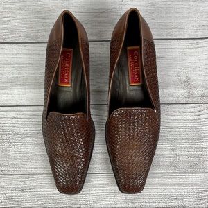 Cole Hann Brown Woven Leather Loafers | Sz 8.5